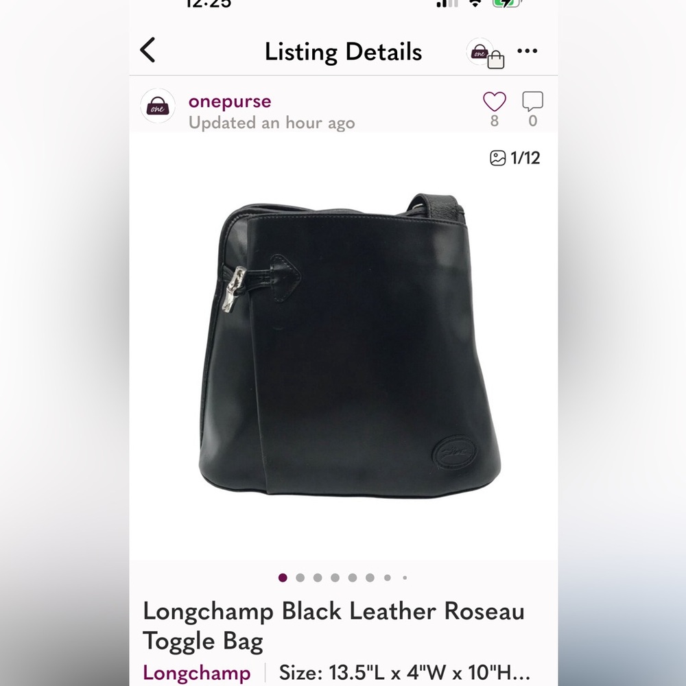 Longchamp Black Leather Shoulder Bag